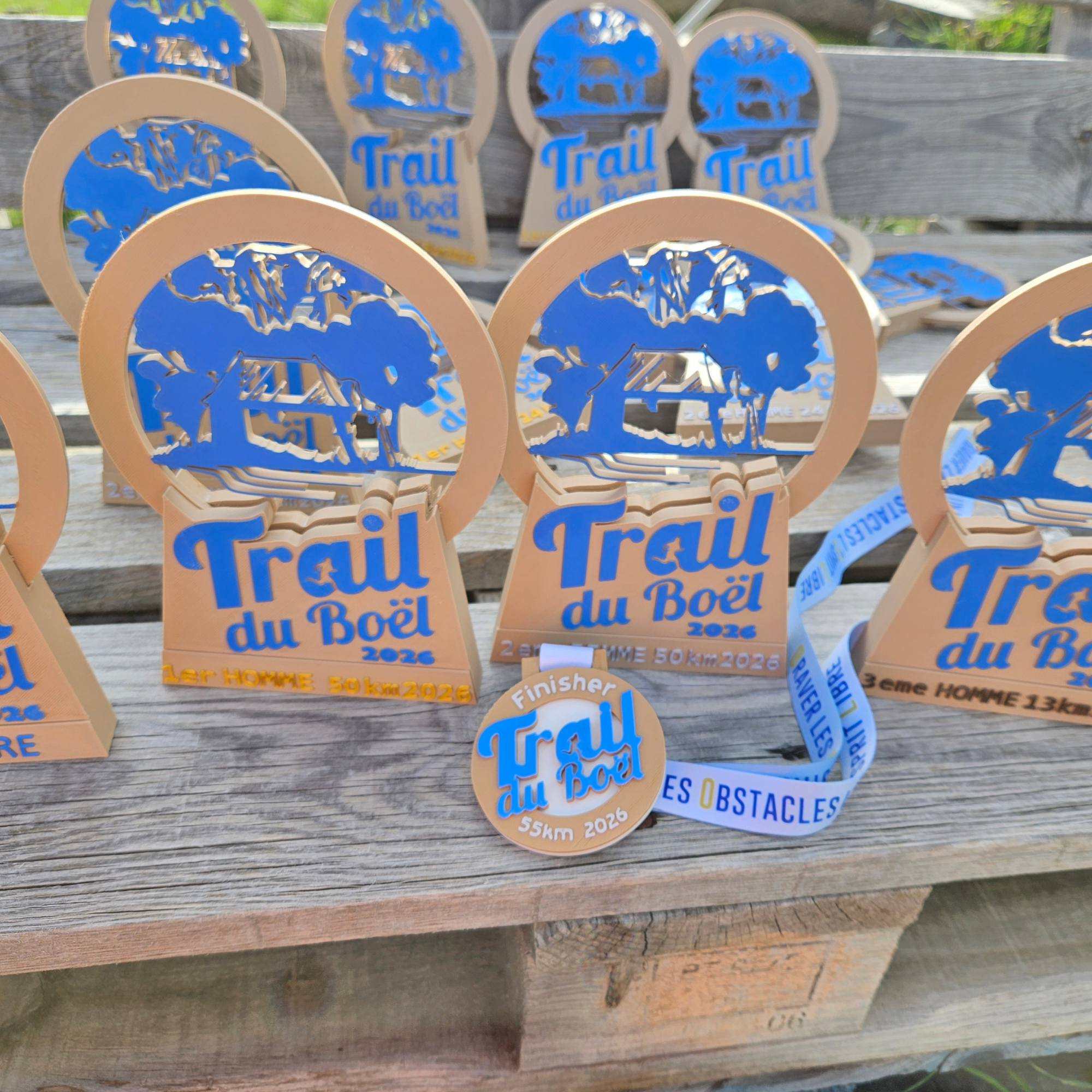 trophée et médailles modu&rsquo;lab trail du boel 26